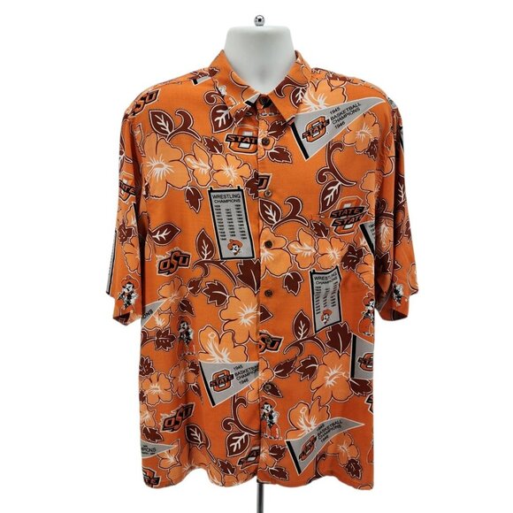 reyn spooner Other - Vintage Reyn Spooner Reyn Sports Mens XL Hawaiian Shirt Oklahoma State OSU Retro